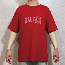 画像10: 「NAUTICA(ノーティカ)」ロゴプリント ヨット刺繍 レッド Tシャツ (10)