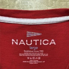 画像6: 「NAUTICA(ノーティカ)」ロゴプリント ヨット刺繍 レッド Tシャツ (6)