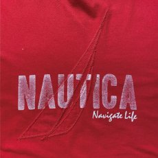 画像2: 「NAUTICA(ノーティカ)」ロゴプリント ヨット刺繍 レッド Tシャツ (2)