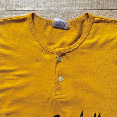 画像1: 「EAGLE USA(イーグル ユーエスエー)」HARFORD USA製 10 イエロー ヘンリーネック Tシャツ