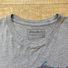 画像4: 「Eddie Bauer(エディーバウアー)」星条旗 シャケプリント 杢グレー Tシャツ (4)