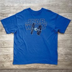 画像1: 「STAR WARS(スターウォーズ)」ブルー 杢調 タイ・ファイター プリント Tシャツ (1)
