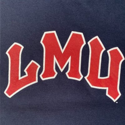 画像1: 「Champion(チャンピオン)」LMUプリント メリーマウント大学 ネイビー Tシャツ