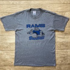 画像1: 「JERZEES(ジャージーズ)」ロサンゼルス・ラムズ プリント 90s 杢グレー NFL Tシャツ (1)