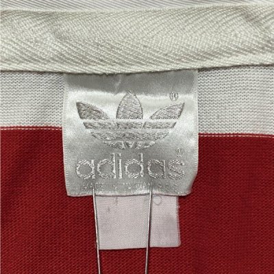 画像1: 「adidas(アディダス)」銀タグ 80s 袖プリント ボーダー ラガーシャツ