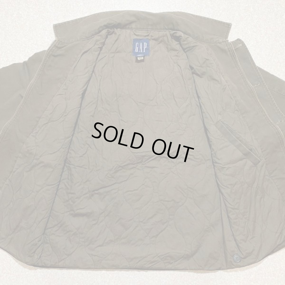 画像12: 「GAP(ギャップ)」ダークブラウン 中綿キルト ダック生地 フィールドジャケット (12)