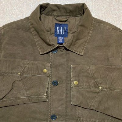 画像1: 「GAP(ギャップ)」ダークブラウン 中綿キルト ダック生地 フィールドジャケット