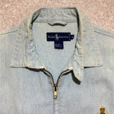 画像5: 「RALPH LAUREN(ラルフローレン)」クレスト刺繍 90s シャンブレー デニム スウィングトップ ブルゾン (5)