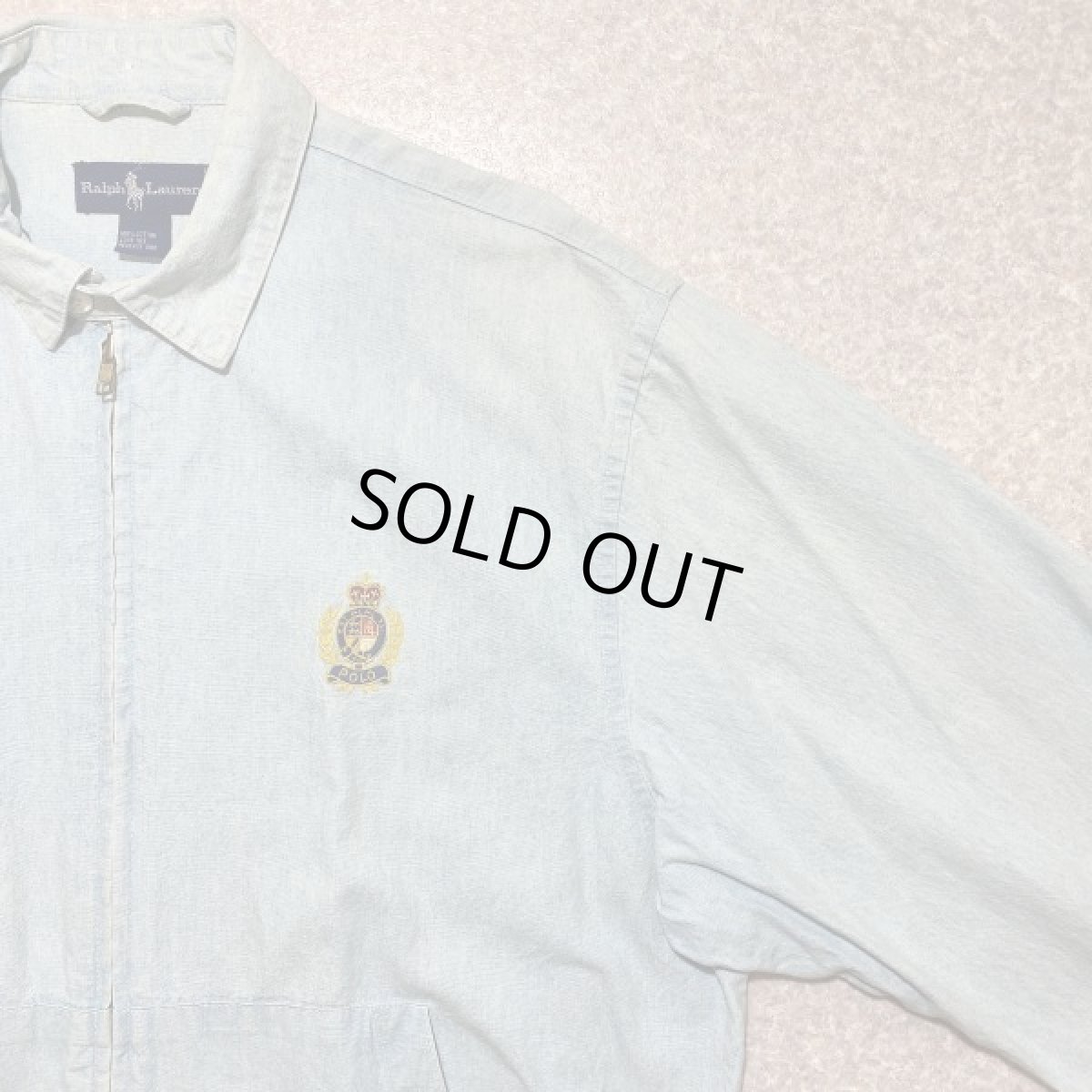 画像6: 「RALPH LAUREN(ラルフローレン)」クレスト刺繍 90s シャンブレー デニム スウィングトップ ブルゾン (6)