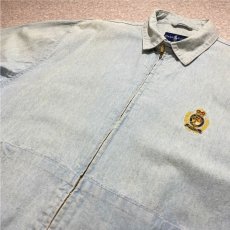 画像15: 「RALPH LAUREN(ラルフローレン)」クレスト刺繍 90s シャンブレー デニム スウィングトップ ブルゾン (15)