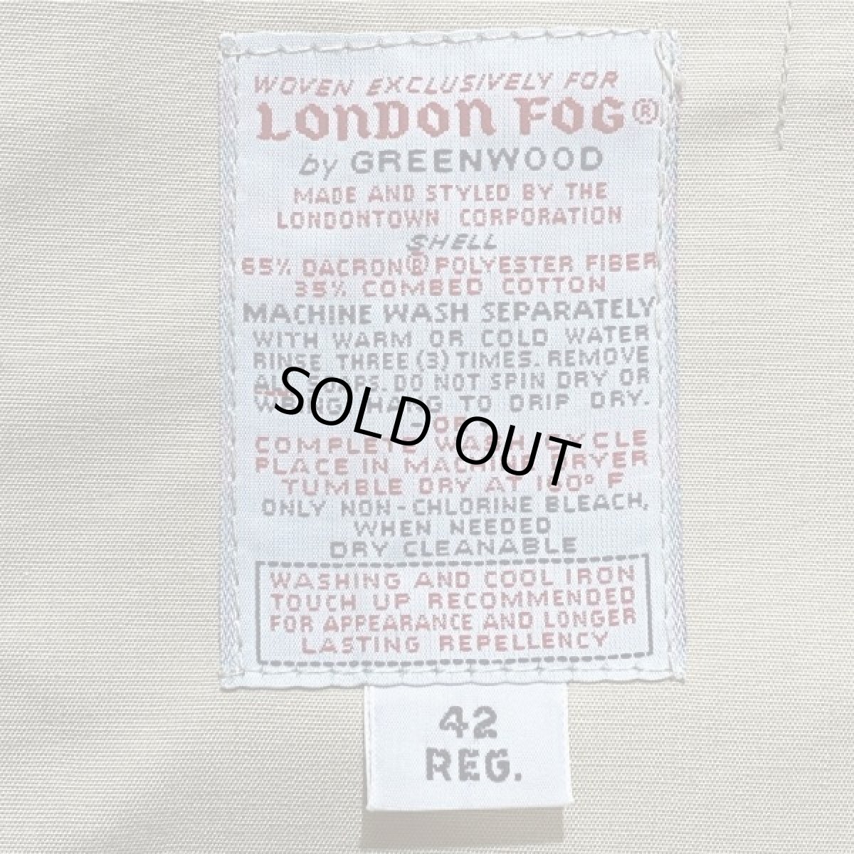 画像7: 「London Fog(ロンドンフォグ)」脱着式ライナー 42REG USA製 70s 80s ステンカラーコート【送料無料】 (7)