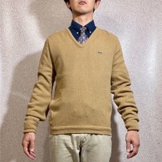 画像15: 「LACOSTE(ラコステ)」IZOD アイゾッド 70s 糸巻きタグ 5 Lサイズ相当 キャメル アクリルニット セーター (15)