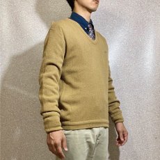 画像16: 「LACOSTE(ラコステ)」IZOD アイゾッド 70s 糸巻きタグ 5 Lサイズ相当 キャメル アクリルニット セーター (16)