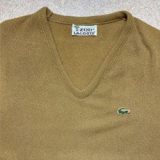 画像3: 「LACOSTE(ラコステ)」IZOD アイゾッド 70s 糸巻きタグ 5 Lサイズ相当 キャメル アクリルニット セーター (3)