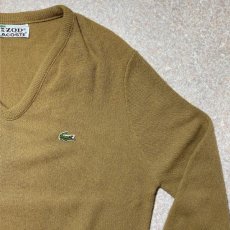 画像4: 「LACOSTE(ラコステ)」IZOD アイゾッド 70s 糸巻きタグ 5 Lサイズ相当 キャメル アクリルニット セーター (4)