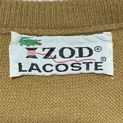 画像2: 「LACOSTE(ラコステ)」IZOD アイゾッド 70s 糸巻きタグ 5 Lサイズ相当 キャメル アクリルニット セーター