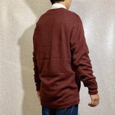 画像19: 「LACOSTE(ラコステ)」IZOD アイゾッド 70s 80s 糸巻きタグ 青ワニ XLサイズ ボルドー アクリルニット セーター (19)