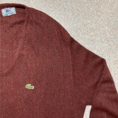 画像4: 「LACOSTE(ラコステ)」IZOD アイゾッド 70s 80s 糸巻きタグ 青ワニ XLサイズ ボルドー アクリルニット セーター (4)