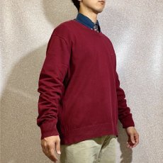 画像17: 「Tommy Hilfiger(トミーヒルフィガー)」ワンポイント ボルドー コットン Vネック ニット (17)