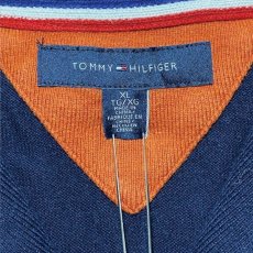 画像7: 「Tommy Hilfiger(トミーヒルフィガー)」ワンポイント XLサイズ コットンモダール ネイビー ショールカラー ハイゲージ ニット (7)