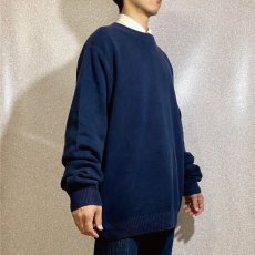 画像17: 「Tommy Hilfiger(トミーヒルフィガー)」ネイビー ローゲージ クルーネック コットンニット (17)