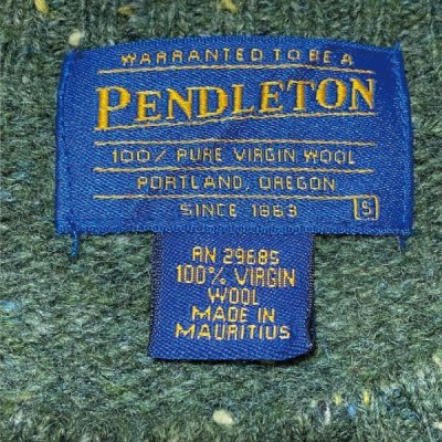 画像3: 「PENDLETON(ペンドルトン)」メランジ ヴァージンウール 肉厚 カーキ ローゲージ ニット