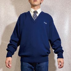 画像15: 「PENDLETON(ペンドルトン)」ワンポイント EDI ラムズウール ピュアヴァージンウール Vネック ハイゲージ ニット (15)