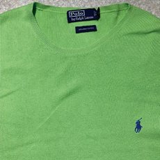 画像3: 「Polo RALPH LAUREN(ポロ ラルフローレン)」ピマコットン ポニー刺繍 クルーネック グリーン ニット (3)