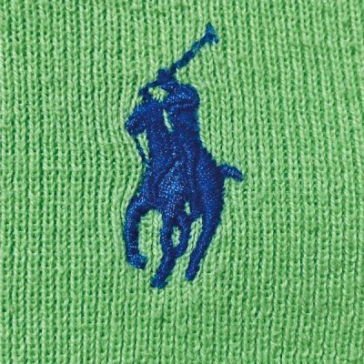 画像1: 「Polo RALPH LAUREN(ポロ ラルフローレン)」ピマコットン ポニー刺繍 クルーネック グリーン ニット