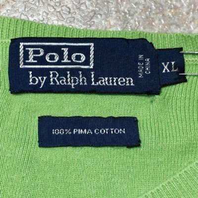 画像2: 「Polo RALPH LAUREN(ポロ ラルフローレン)」ピマコットン ポニー刺繍 クルーネック グリーン ニット