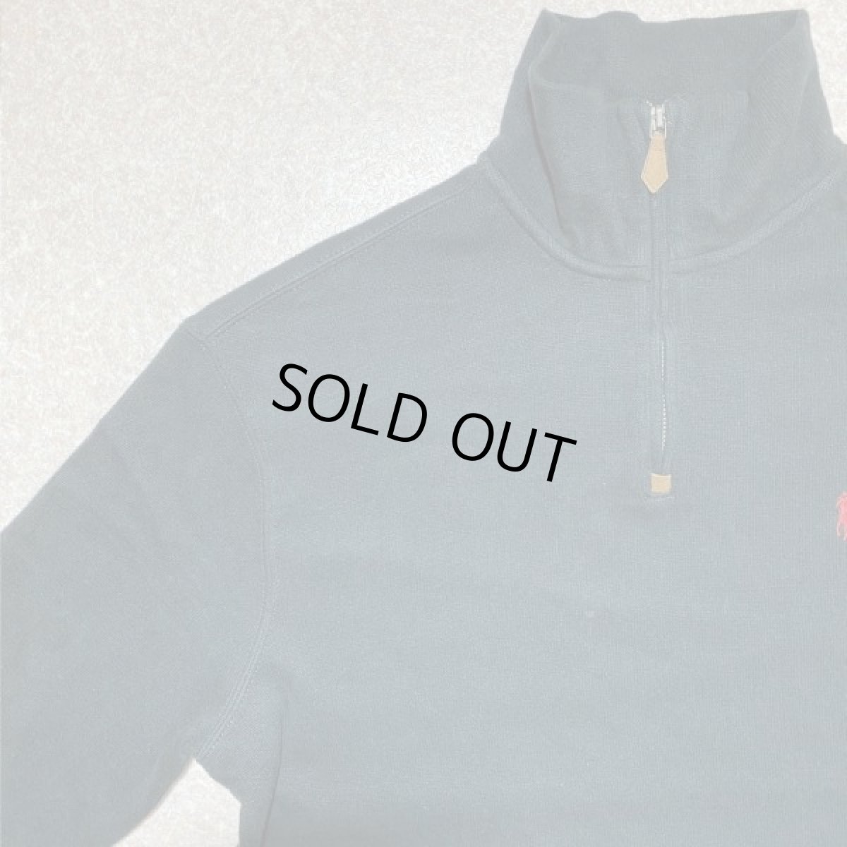 画像2: 「Polo RALPH LAUREN(ポロ ラルフローレン)」ハーフジップ ポニー刺繍 ブラック コットン ニット (2)