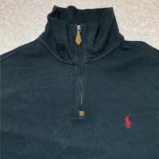 画像3: 「Polo RALPH LAUREN(ポロ ラルフローレン)」ハーフジップ ポニー刺繍 ブラック コットン ニット (3)