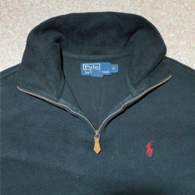 画像2: 「Polo RALPH LAUREN(ポロ ラルフローレン)」ハーフジップ ポニー刺繍 ブラック コットン ニット