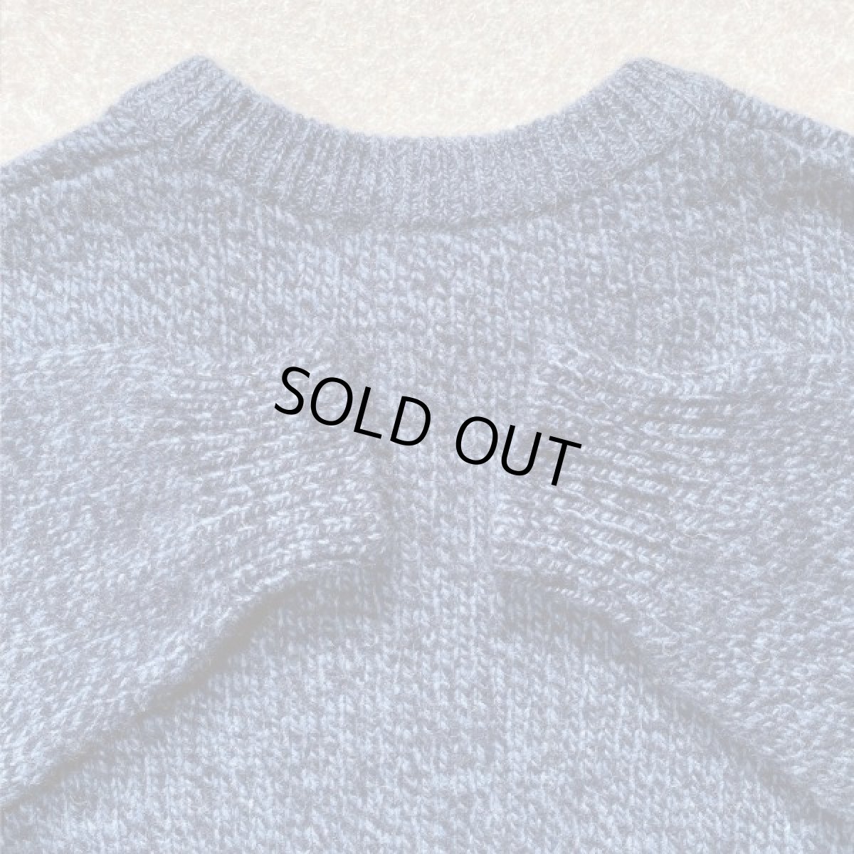 画像10: 「L.L.Bean(エルエルビーン)」ブルー メランジ ラムズウール 肉厚 ローゲージ クルーネック ニット (10)