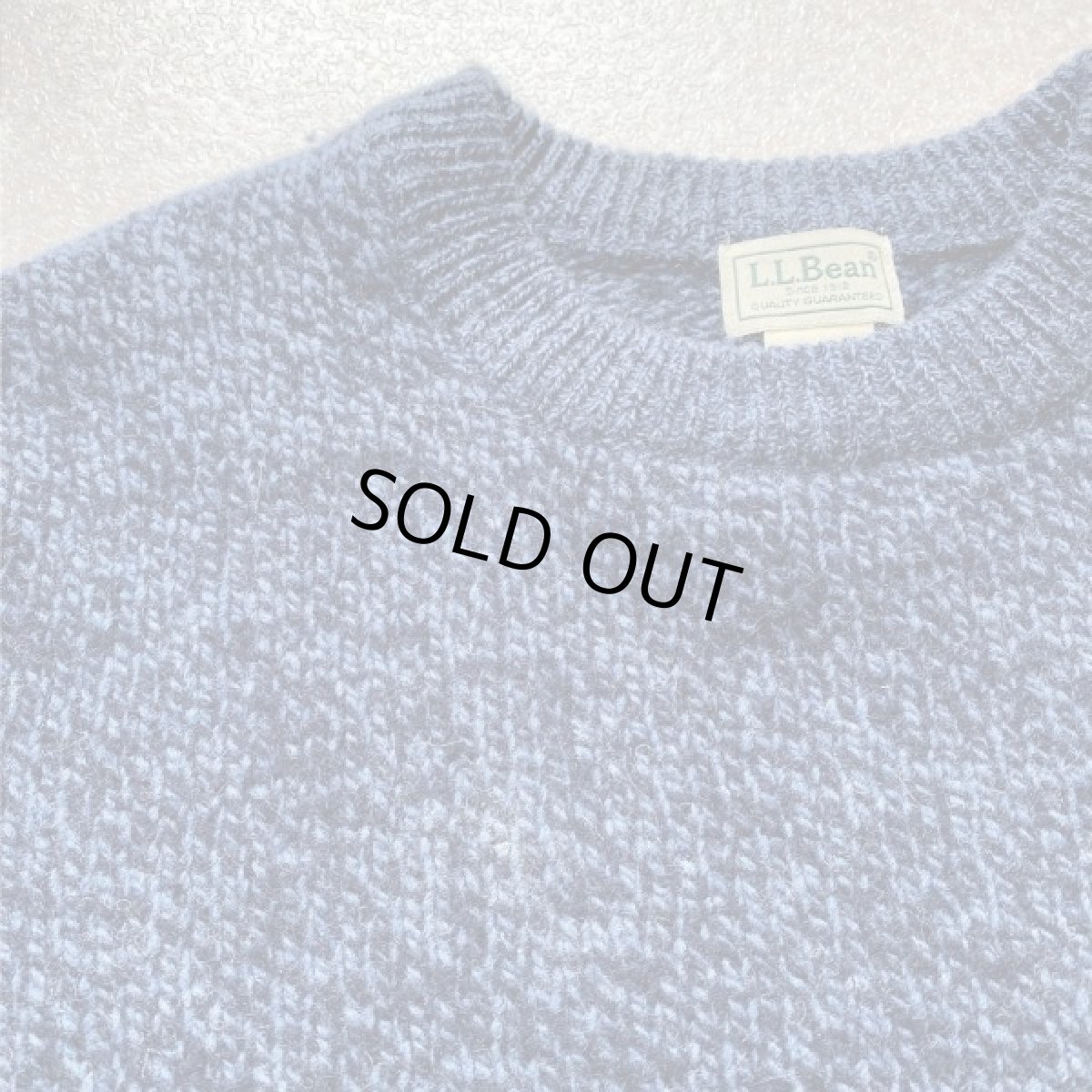 画像14: 「L.L.Bean(エルエルビーン)」ブルー メランジ ラムズウール 肉厚 ローゲージ クルーネック ニット (14)