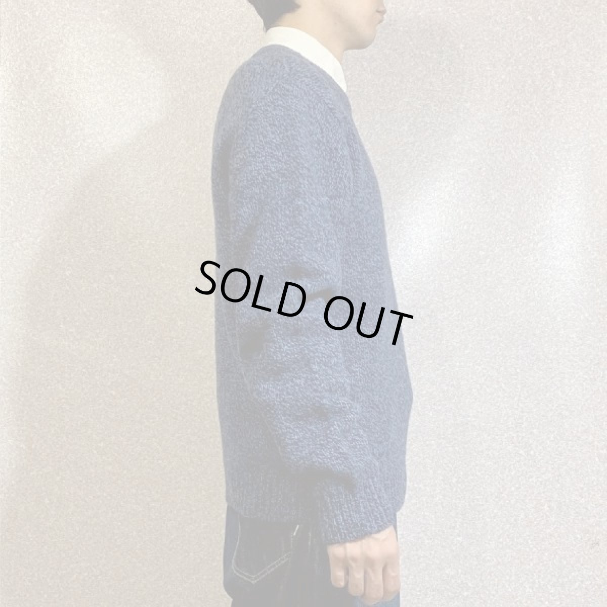 画像18: 「L.L.Bean(エルエルビーン)」ブルー メランジ ラムズウール 肉厚 ローゲージ クルーネック ニット (18)