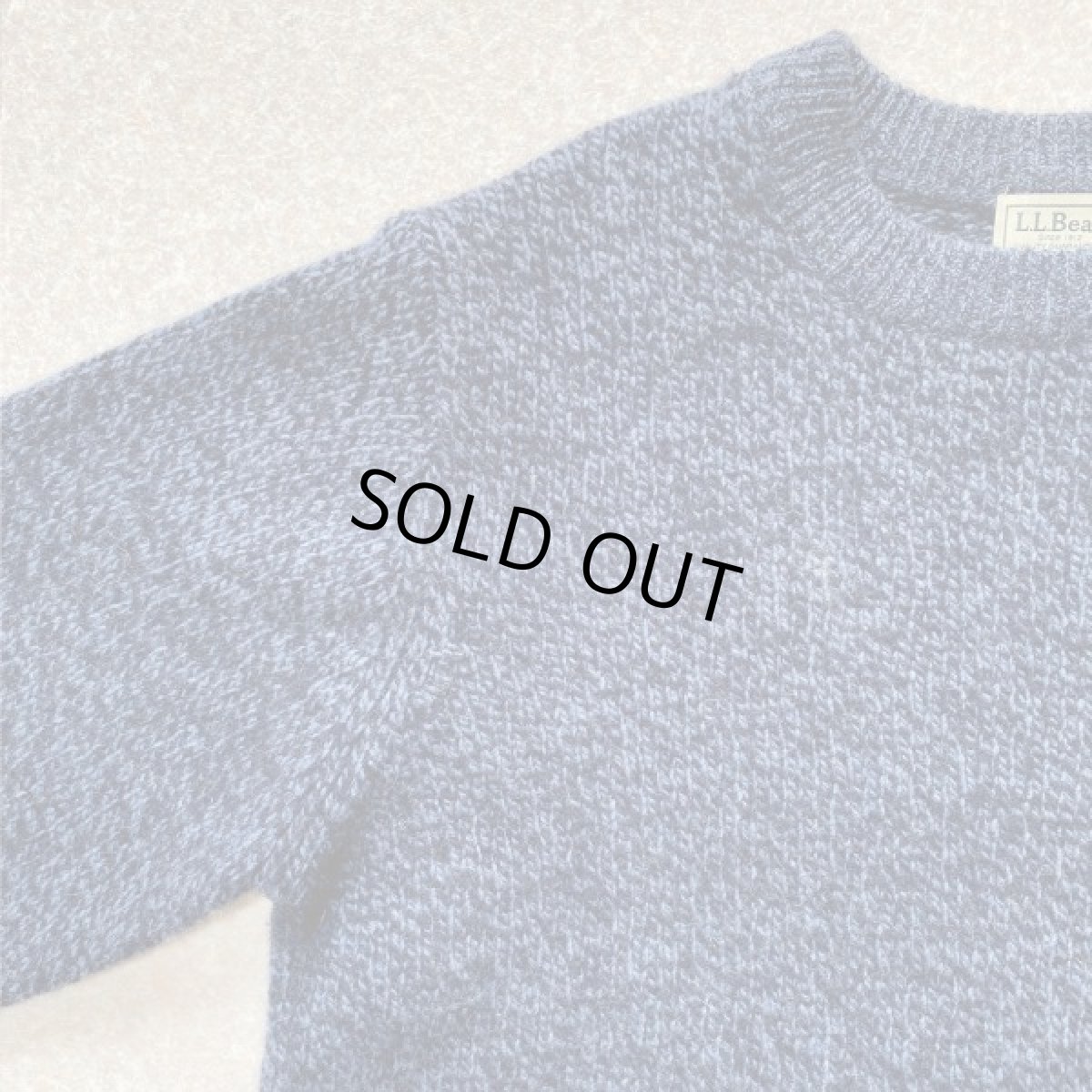 画像2: 「L.L.Bean(エルエルビーン)」ブルー メランジ ラムズウール 肉厚 ローゲージ クルーネック ニット (2)