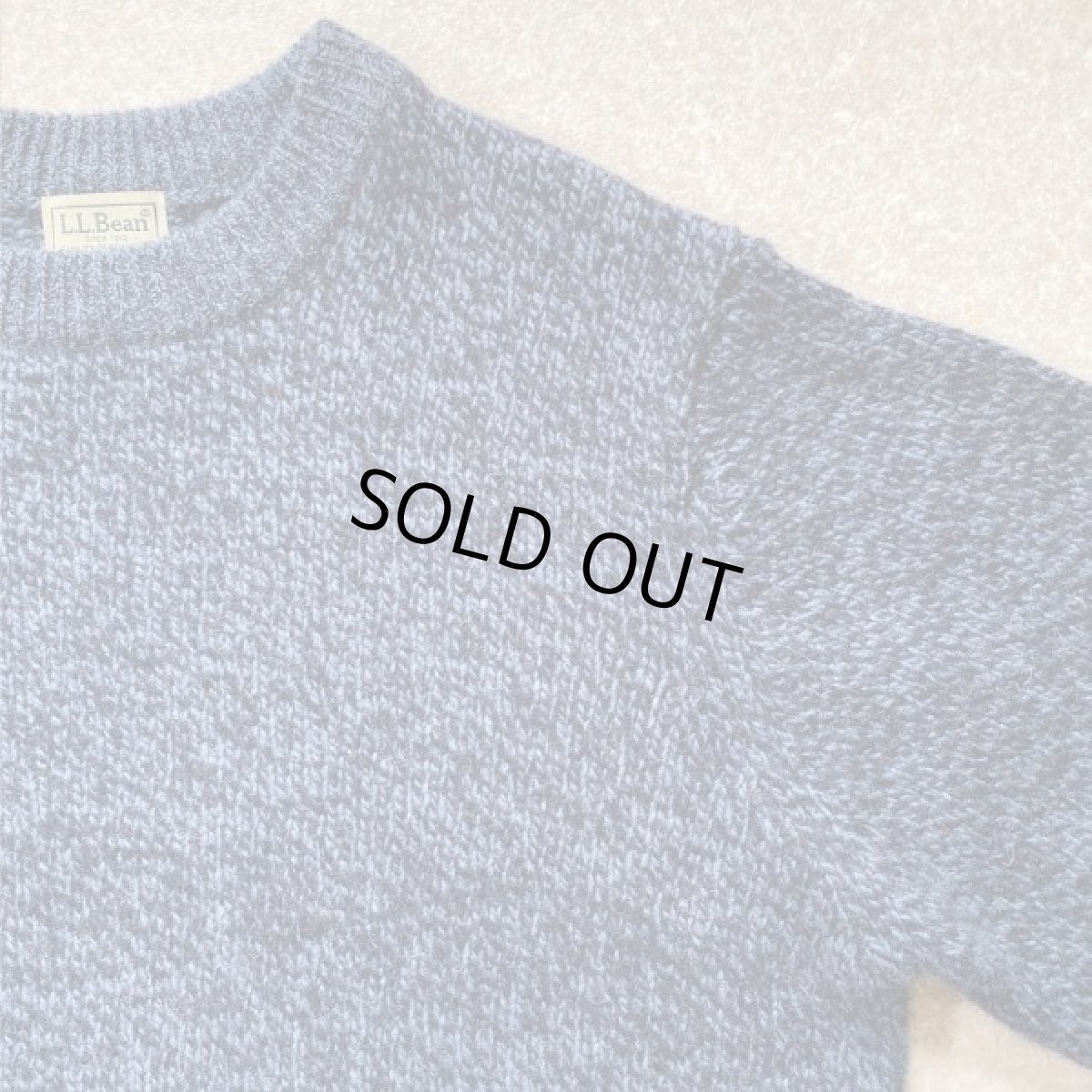 画像4: 「L.L.Bean(エルエルビーン)」ブルー メランジ ラムズウール 肉厚 ローゲージ クルーネック ニット (4)