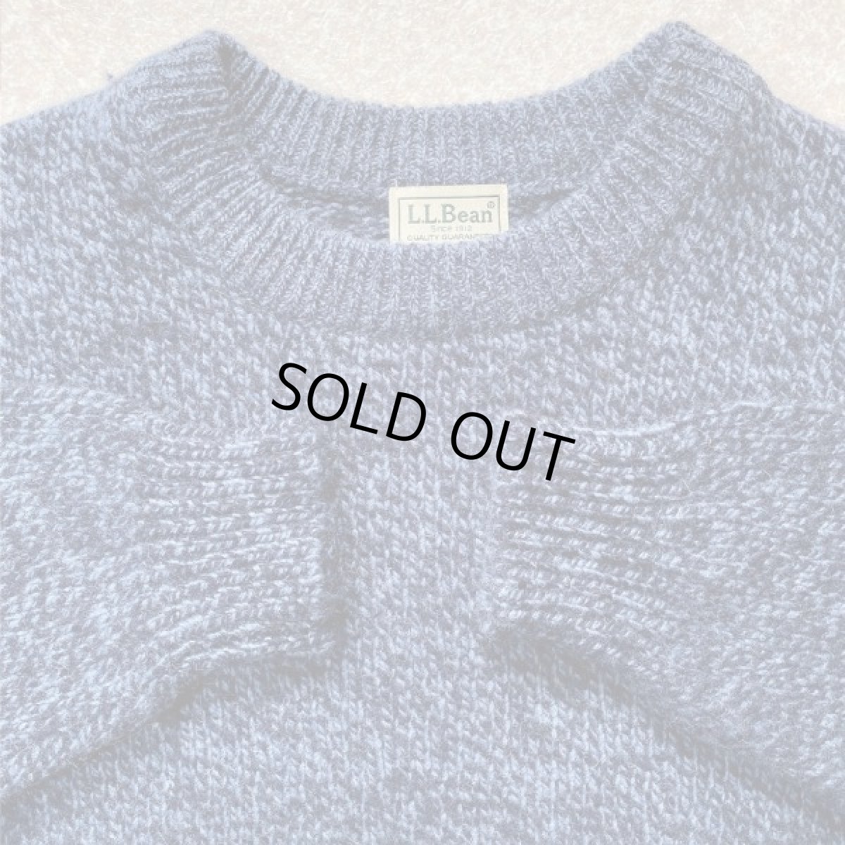 画像5: 「L.L.Bean(エルエルビーン)」ブルー メランジ ラムズウール 肉厚 ローゲージ クルーネック ニット (5)