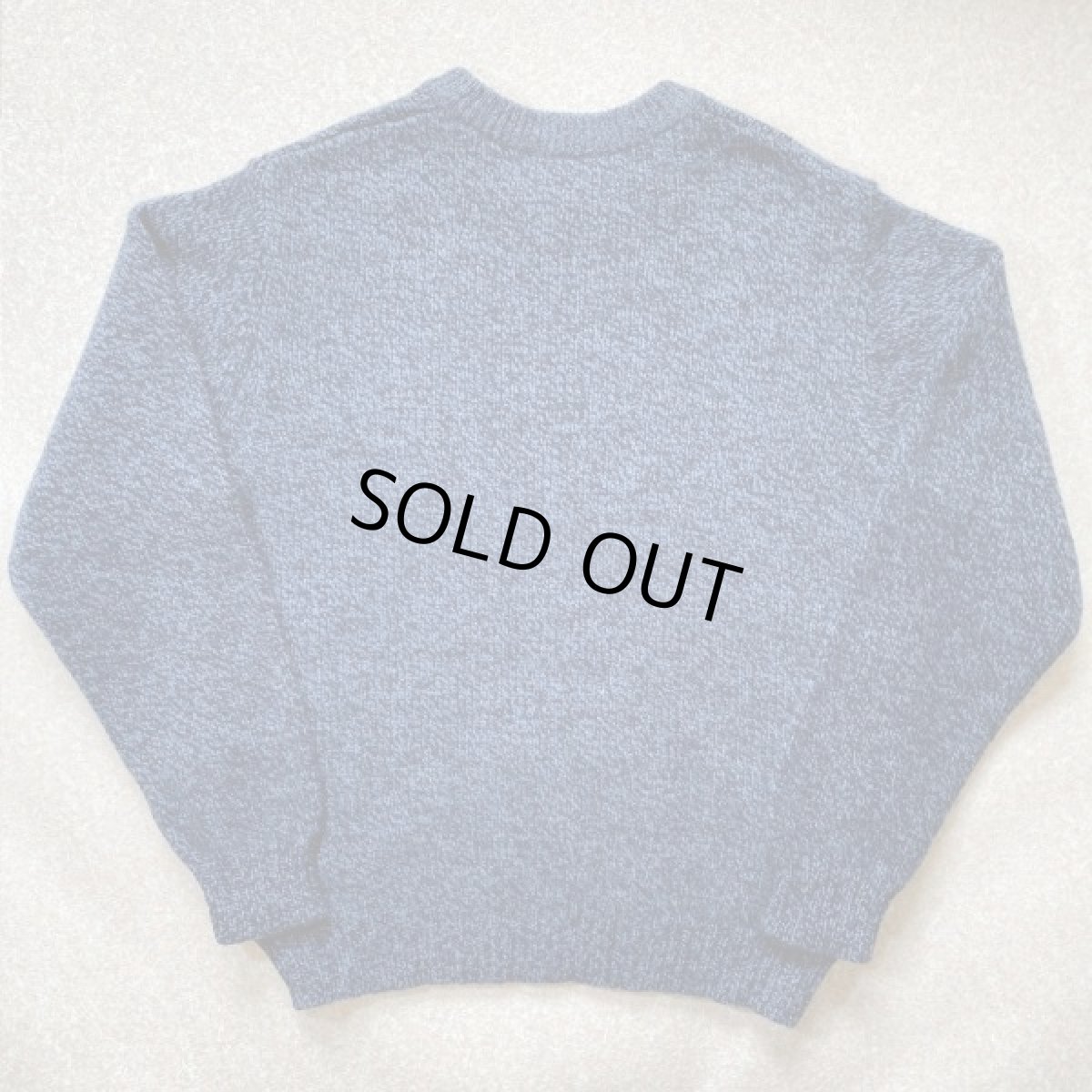 画像9: 「L.L.Bean(エルエルビーン)」ブルー メランジ ラムズウール 肉厚 ローゲージ クルーネック ニット (9)