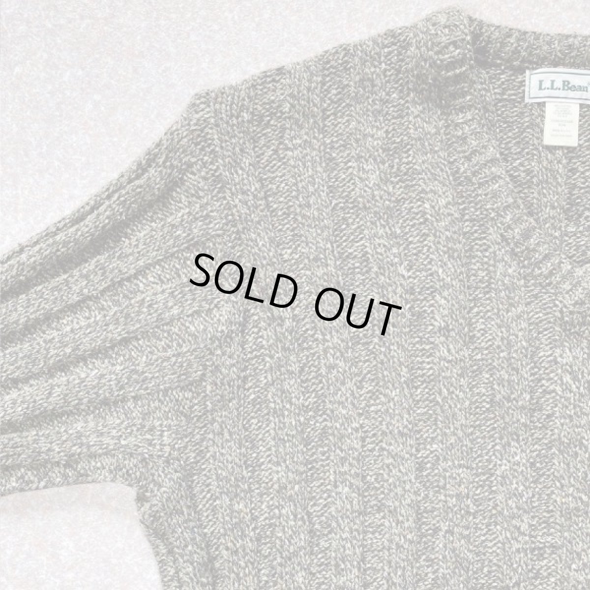 画像2: 「L.L.Bean(エルエルビーン)」USA製 メランジ 立畝 ブラウン シルク混 Vネック ニット (2)