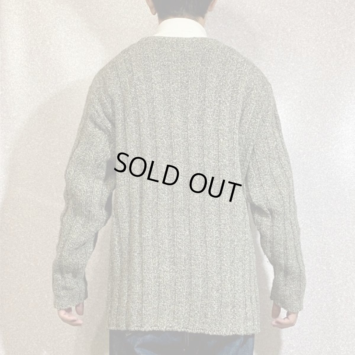 画像20: 「L.L.Bean(エルエルビーン)」USA製 メランジ 立畝 ブラウン シルク混 Vネック ニット (20)