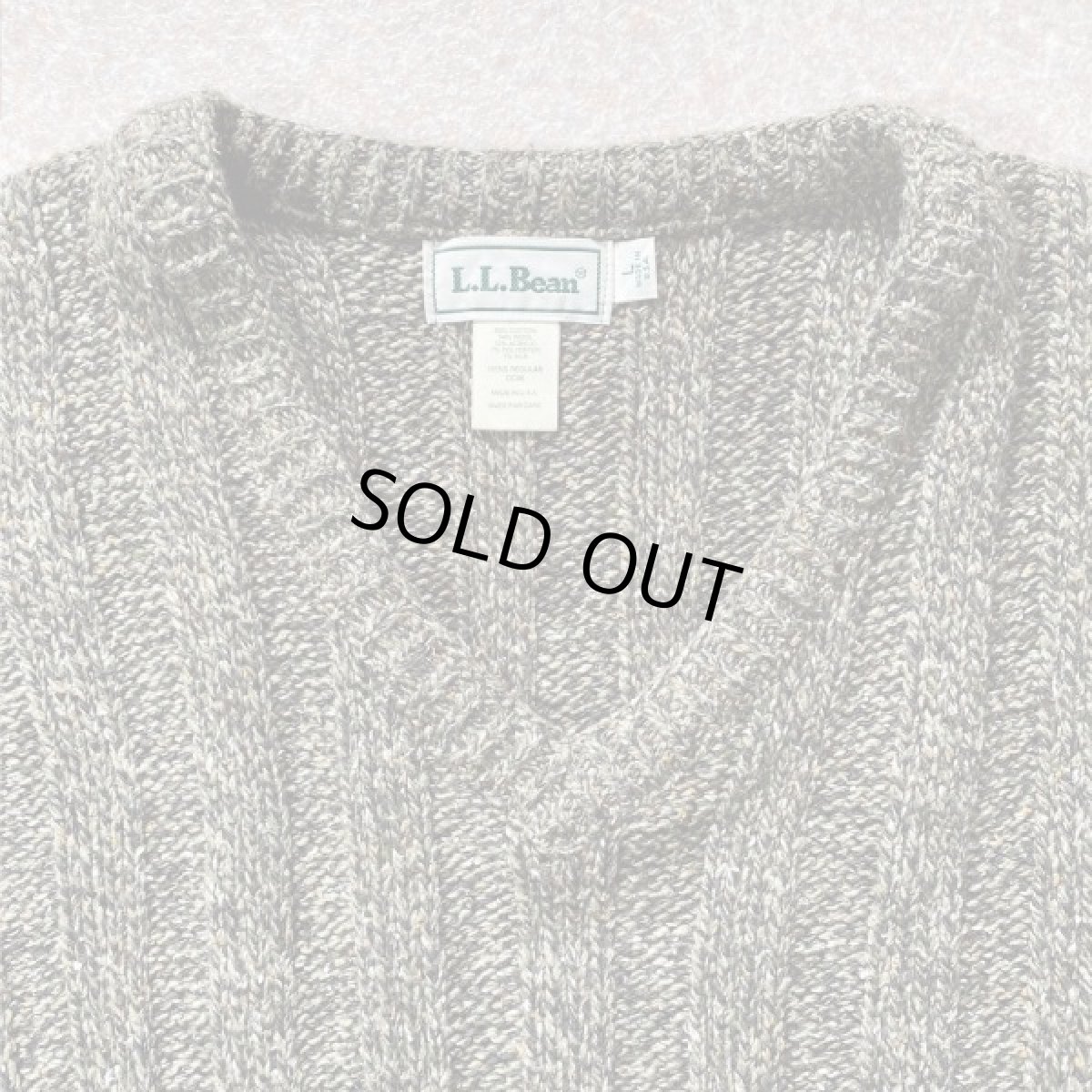 画像3: 「L.L.Bean(エルエルビーン)」USA製 メランジ 立畝 ブラウン シルク混 Vネック ニット (3)