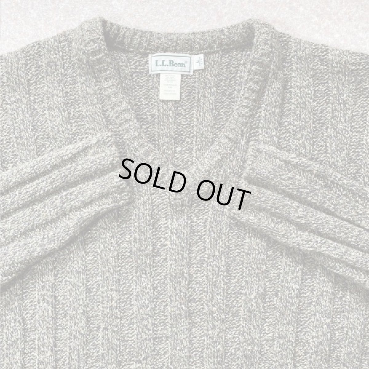画像5: 「L.L.Bean(エルエルビーン)」USA製 メランジ 立畝 ブラウン シルク混 Vネック ニット (5)