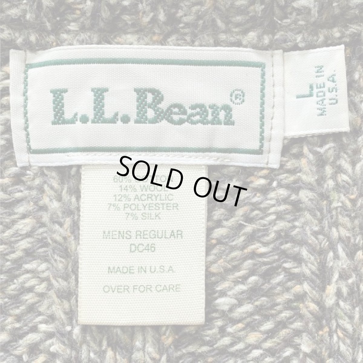 画像7: 「L.L.Bean(エルエルビーン)」USA製 メランジ 立畝 ブラウン シルク混 Vネック ニット (7)