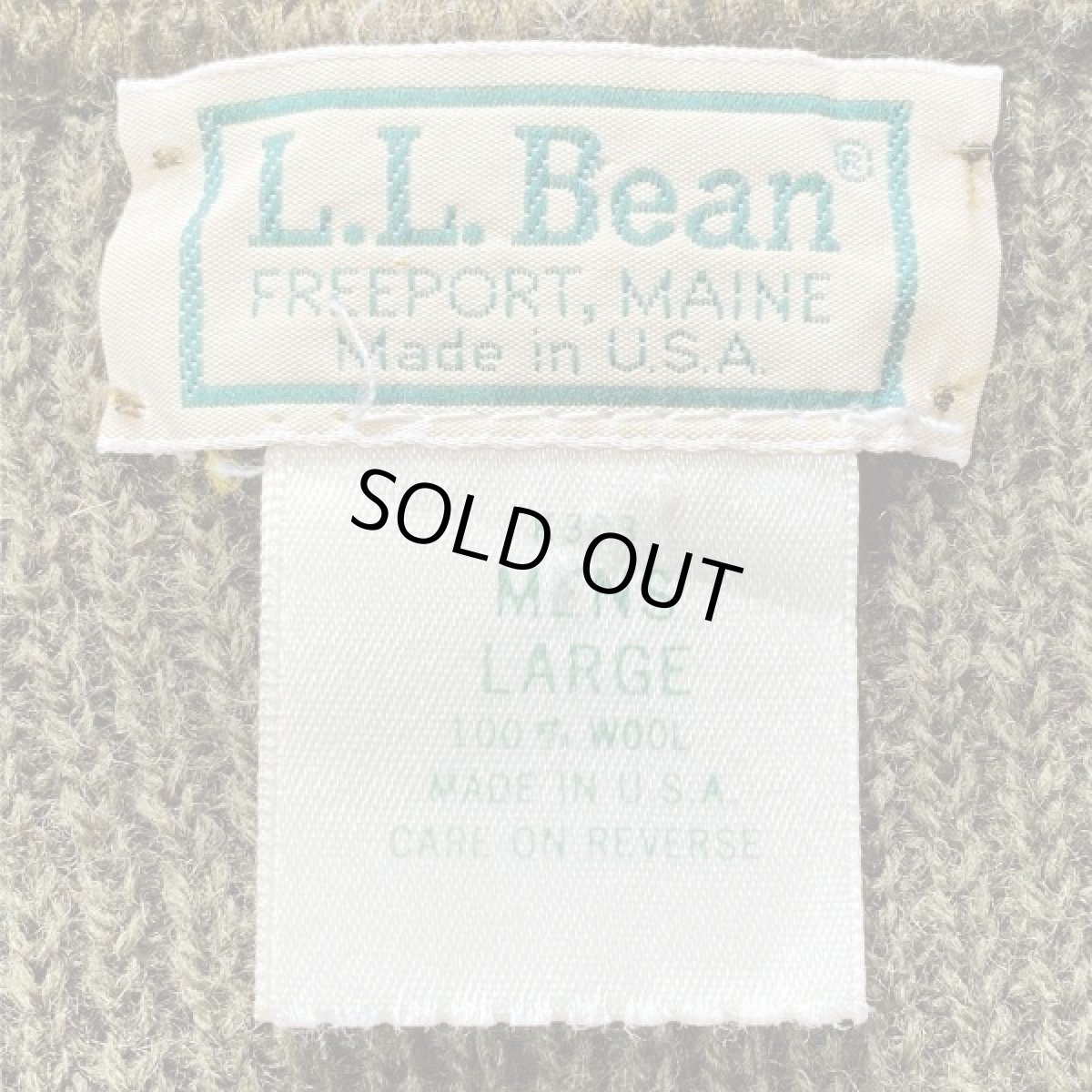 画像7: 「L.L.Bean(エルエルビーン)」 ハーフボタン オリーブ USA製 プルオーバー ニット (7)