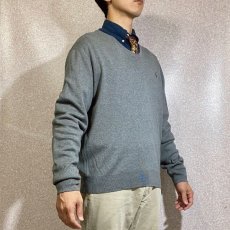 画像17: 「Polo RALPH LAUREN(ポロ ラルフローレン)」ピマコットン ポニー刺繍 Vネック ライトグレー ニット (17)