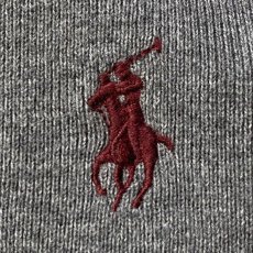 画像5: 「Polo RALPH LAUREN(ポロ ラルフローレン)」ピマコットン ポニー刺繍 Vネック ライトグレー ニット (5)