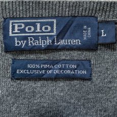 画像6: 「Polo RALPH LAUREN(ポロ ラルフローレン)」ピマコットン ポニー刺繍 Vネック ライトグレー ニット (6)
