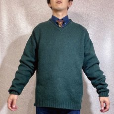 画像16: 「Polo RALPH LAUREN(ポロ ラルフローレン)」ポニー刺繍 Vネック ダークグリーン ニット (16)